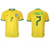 Brasilien Lucas Paqueta #7 Hemmatröja VM 2022 Kortärmad